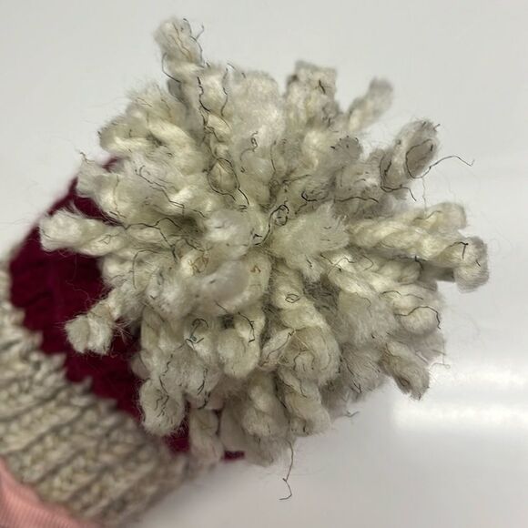Homemade Wool & Acrylic Knitted Cranberry and Wheat Winter Hat Teen/Adult/Medium - Picture 3 of 8